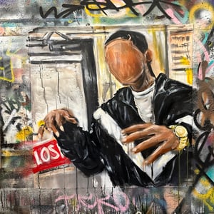 I"M BROKE BABY - ORIGINAL PAINTING 30x30"
