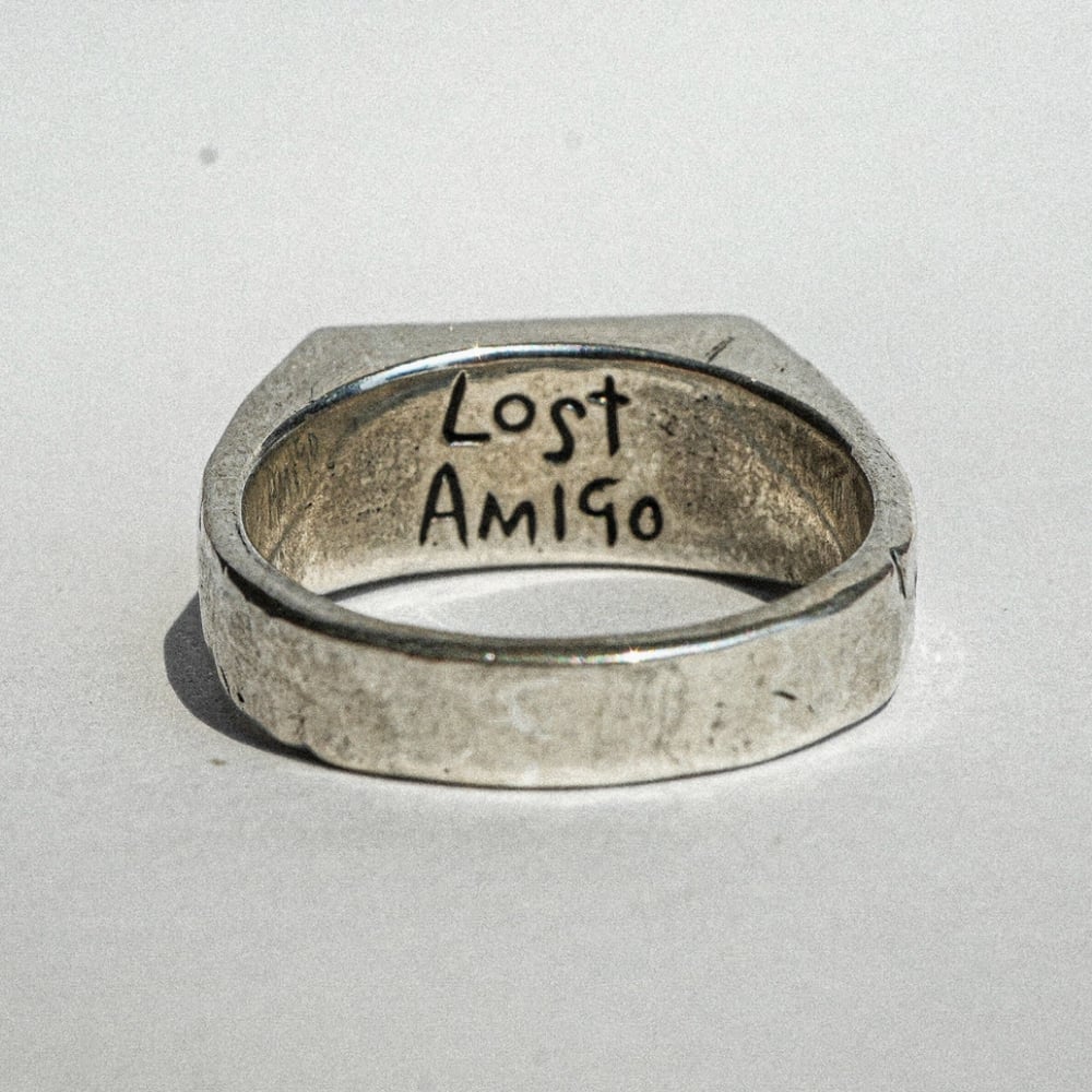 LOST AMIGO MALACHITE SNAKE SIGNET RING