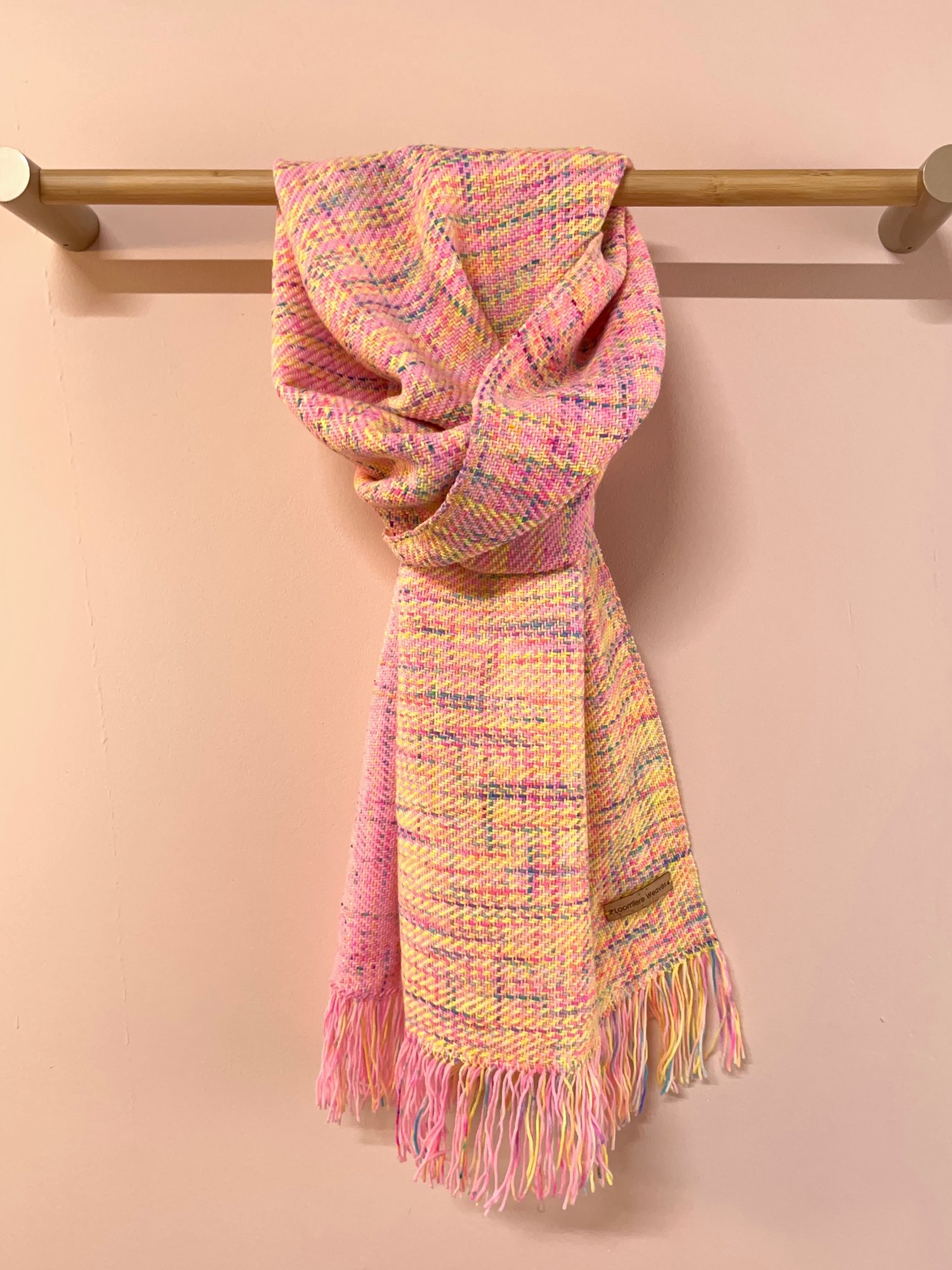 Image of Lemon Rainbow Fleck & Pink Graduated Scarf