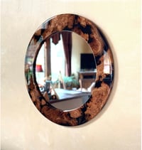 Image 1 of Eye-Catching Round Cherry Burl Mirror, Gloss  - Made to order”