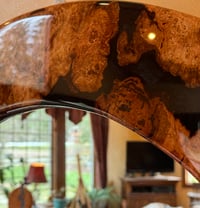 Image 2 of Eye-Catching Round Cherry Burl Mirror, Gloss  - Made to order”