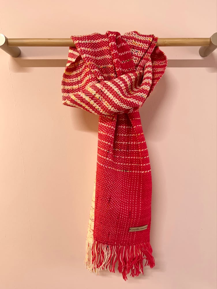 Image of Red & Cream Neon Fleck Graduated Scarf