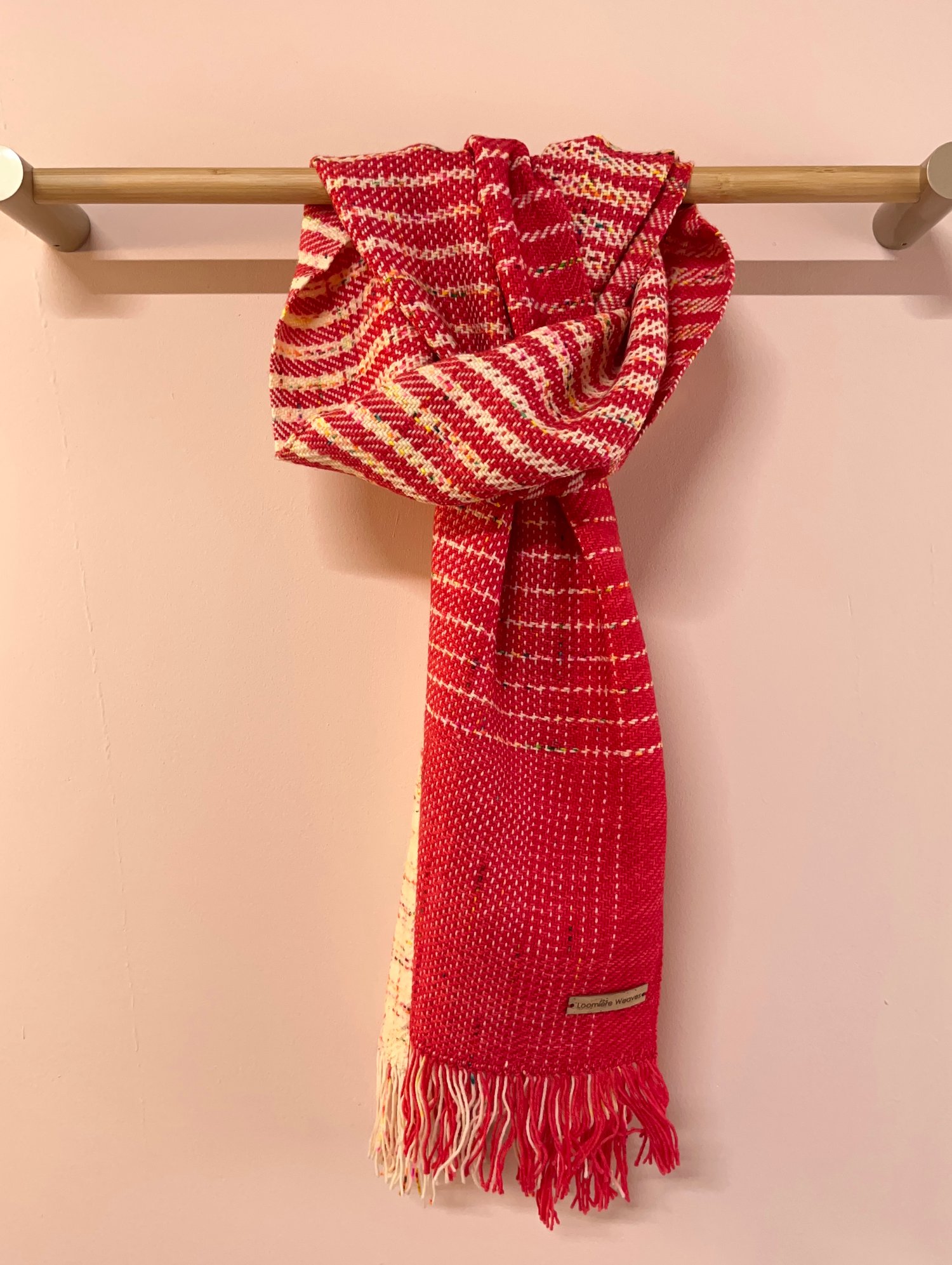 Image of Red & Cream Neon Fleck Graduated Scarf