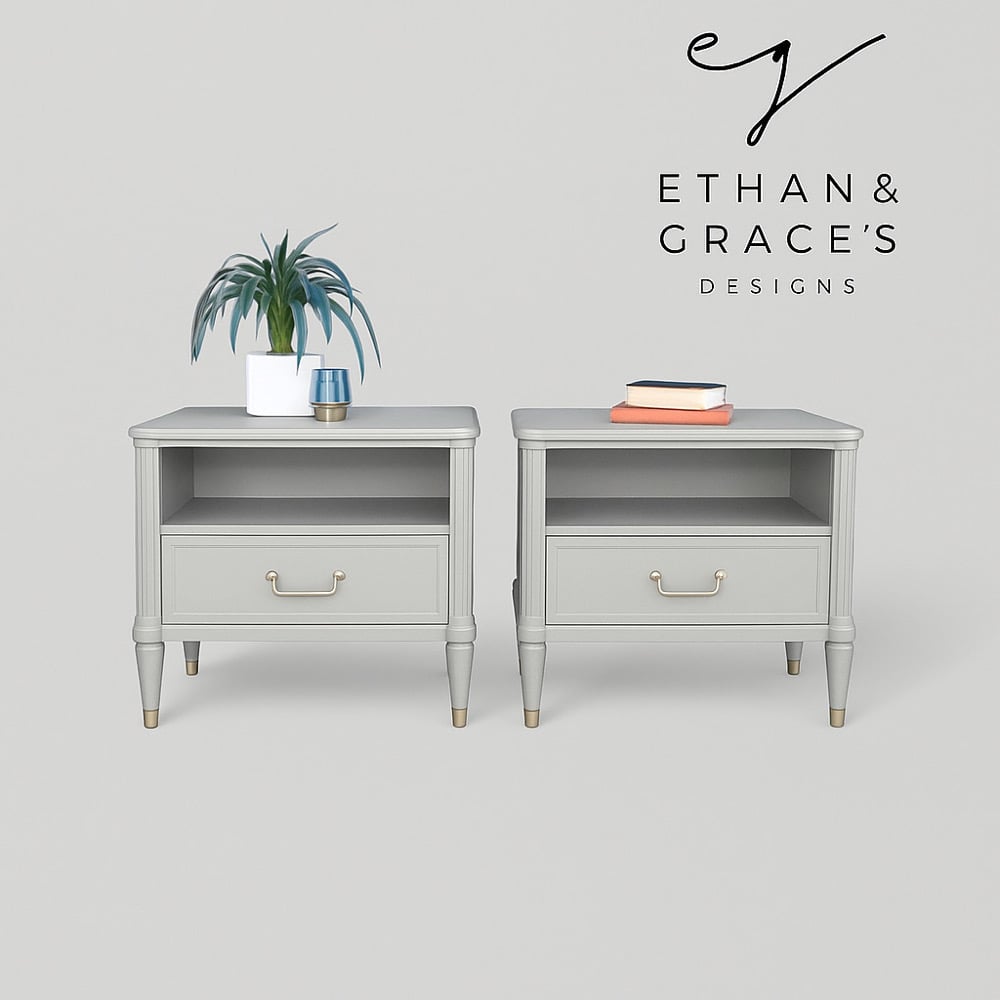 Image of A pair of large stag mahogany bedside tables ANY COLOUR 