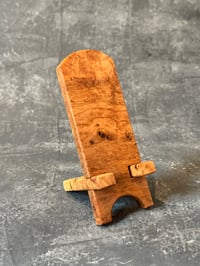 Image 1 of Handmade Phone Stand Cherry Burl Wood, Foldable, Great Gift, Phone holder 