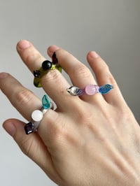 Image 2 of Alien Bloom Murano Glass Rings