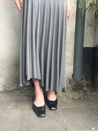 Image 3 of Cora Asymmetrical Viscose Midi Skirt – Grey Melange