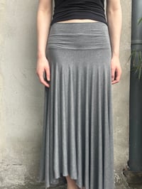 Image 1 of Cora Asymmetrical Viscose Midi Skirt – Grey Melange