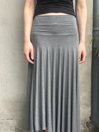 Image 2 of Cora Asymmetrical Viscose Midi Skirt – Grey Melange