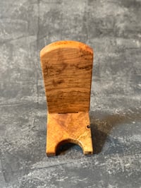 Image 5 of Handmade Phone Stand Cherry Burl Wood, Foldable, Great Gift, Phone holder 