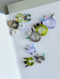 Image 3 of Alien Bloom Murano Glass Ear Cuffs