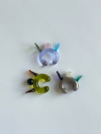 Image 1 of Alien Bloom Murano Glass Ear Cuffs