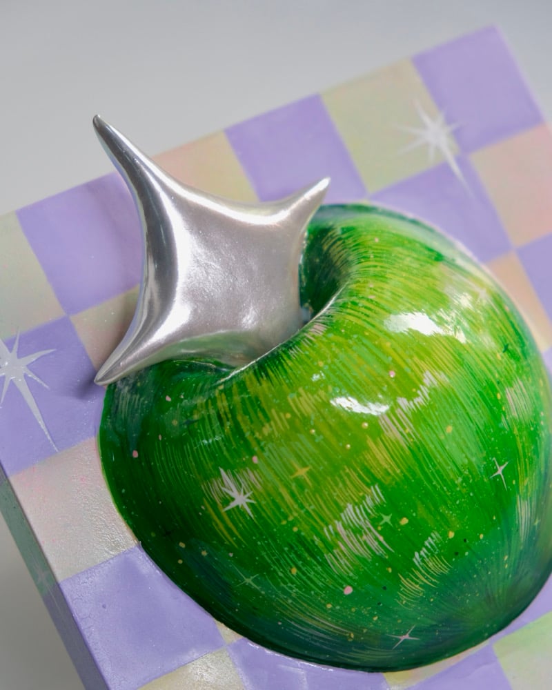 Image of APPLE CRISP ✧ Original 3D Mixed Media Painting