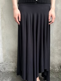 Image 2 of Cora Asymmetrical Viscose Midi Skirt – black 