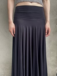 Image 3 of Cora Asymmetrical Viscose Midi Skirt – black 