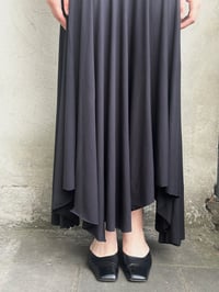 Image 4 of Cora Asymmetrical Viscose Midi Skirt – black 