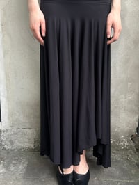 Image 5 of Cora Asymmetrical Viscose Midi Skirt – black 