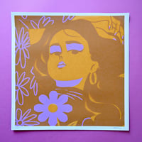 Image 2 of 'Woman and Flower' Limited edition Screen Print