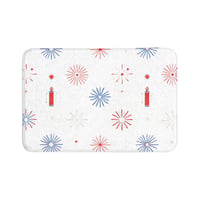 Image 2 of Patriotic Fireworks Bath Mat Set — 3-Piece Red, White & Blue Bathroom Rug Set