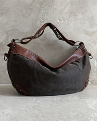 Image 5 of BROWN CANVAS AND LEATHER BAG
