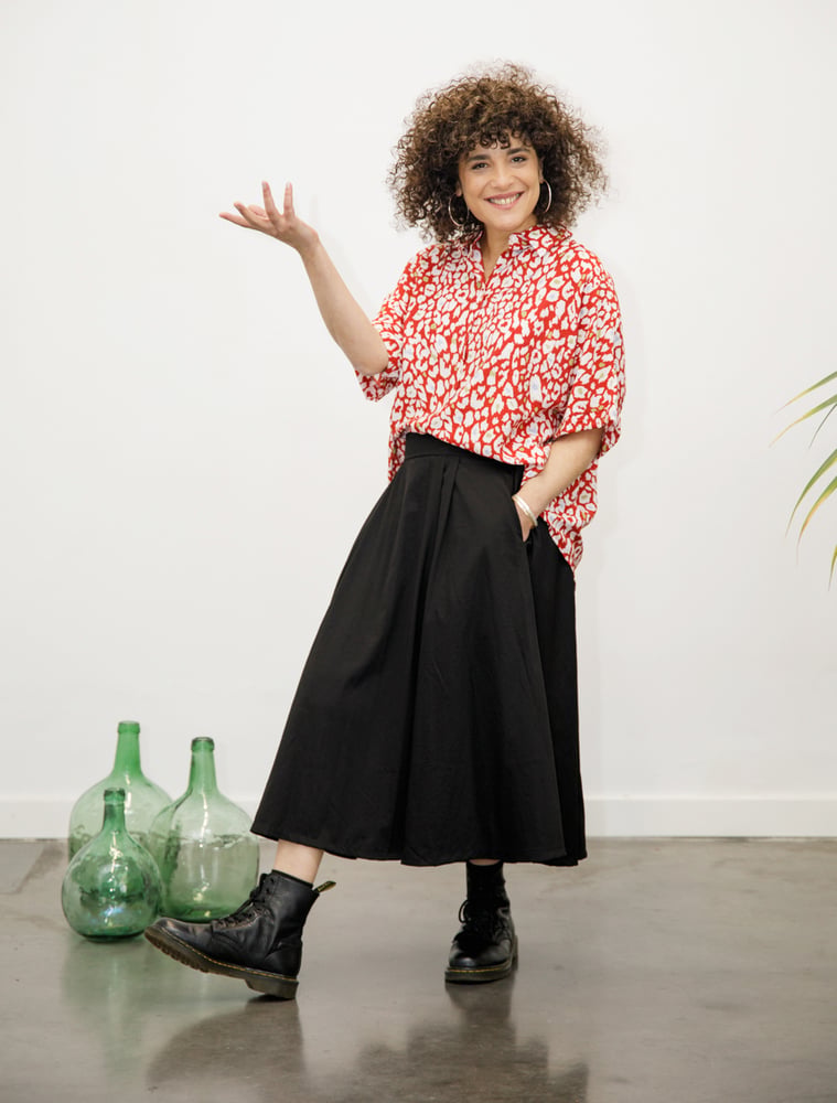 Image of Blusa amplia estampada roja by El otro tigre