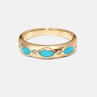 Image 1 of Victorian Turquoise  Marquise Band Ring