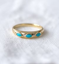 Image 2 of Victorian Turquoise  Marquise Band Ring