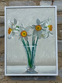 Image 3 of Narcissus- white with orange centre 32cm x 42cm