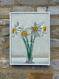Image 4 of Narcissus- white with orange centre 32cm x 42cm