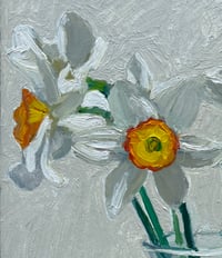 Image 2 of Narcissus- white with orange centre 32cm x 42cm