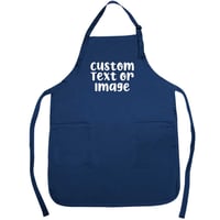 Image 1 of Custom Personalized Apron with Text or Image, Poly-Cotton, 22x30 Inch, 2 Front Pockets
