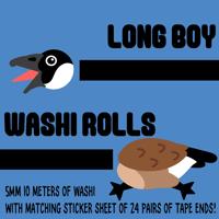 Image 1 of Goose Washi Tape w/ Matching Sticker Ends!