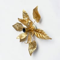 Image 6 of Grande applique murale fleur en métal doré à la feuille vintage - Applique flor...