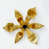 Image 9 of Grande applique murale fleur en métal doré à la feuille vintage - Applique flor...
