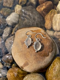 Image 1 of White sea glass earrings