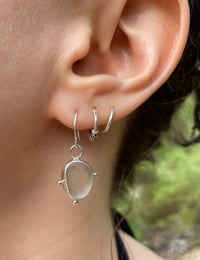 Image 2 of White sea glass earrings