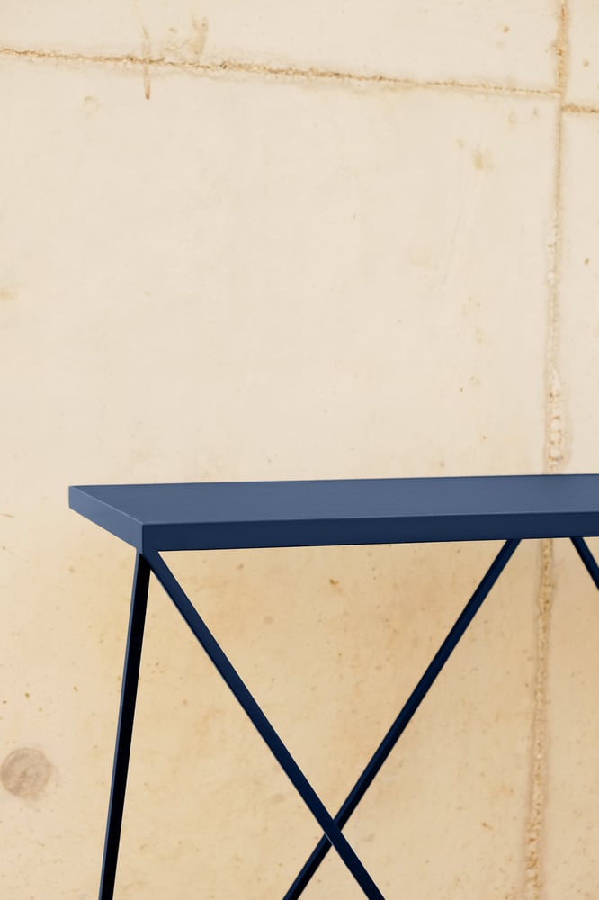 Image of Long Giraffe console table with natural linoleum top 