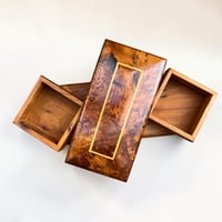 Image 2 of Boîte à bijoux en bois de thuya - coffret à compartiments pivotants fait main