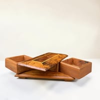 Image 4 of Boîte à bijoux en bois de thuya - coffret à compartiments pivotants fait main