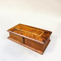 Image 5 of Boîte à bijoux en bois de thuya - coffret à compartiments pivotants fait main
