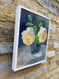 Image 2 of Two cream roses 26cm x 32cm 