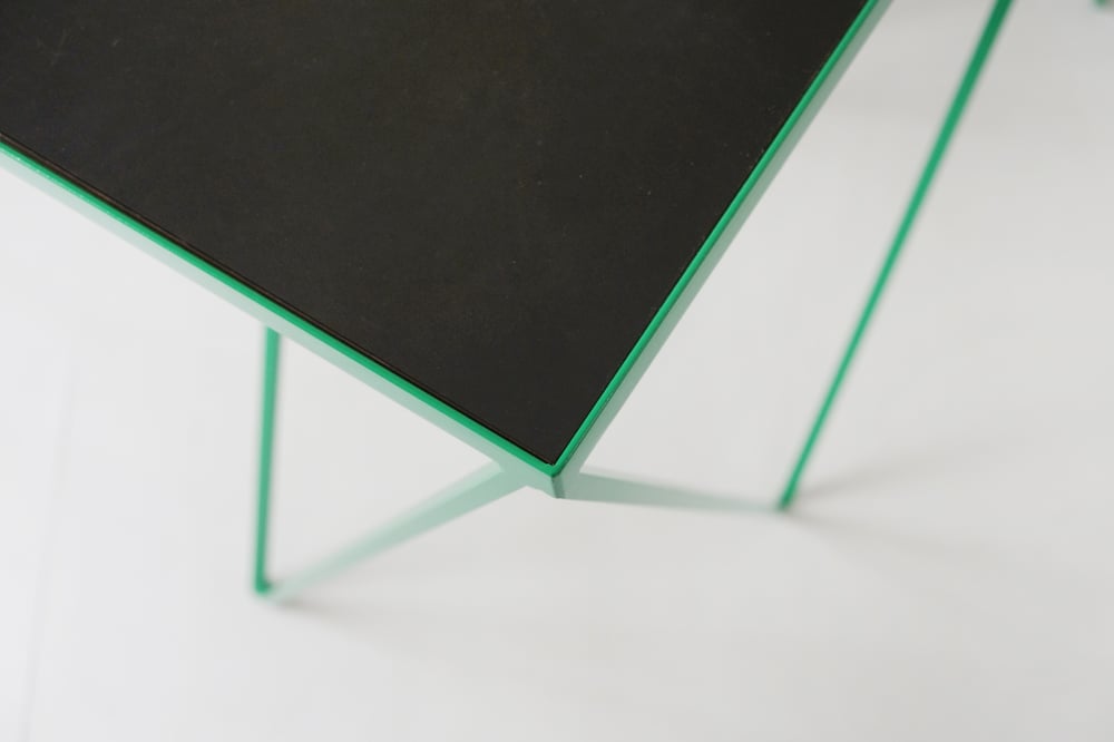 Image of Long Giraffe console table with natural linoleum top 
