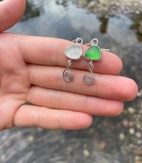 Image 2 of Mismatched sea glass earrings 
