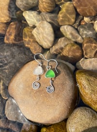 Image 1 of Mismatched sea glass earrings 