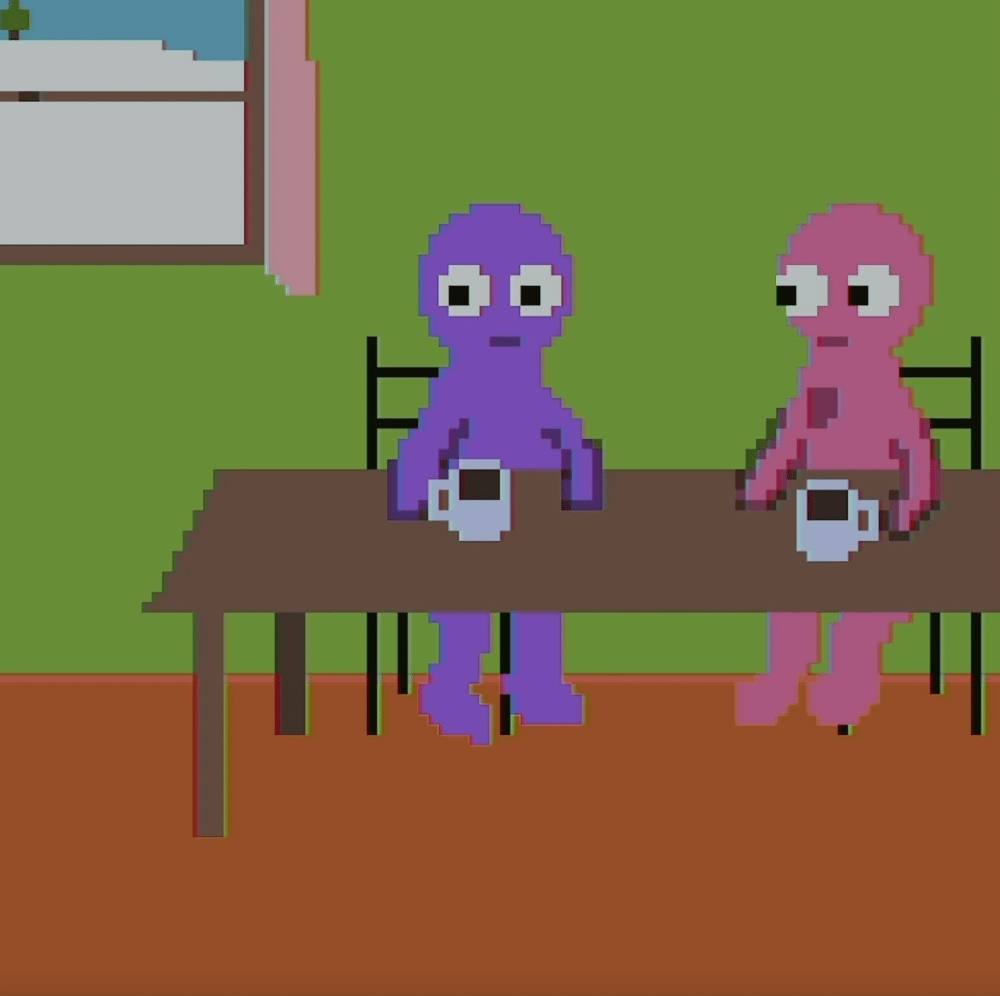 Tux and Fanny painting - Hot Chocolate