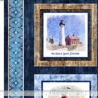 Image 2 of All Michigan Shop Hop Lighthouse Panel Fabric - Yards Of Fabric - Mason, Michigan