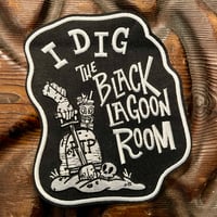 Image 1 of I DIG THE BLACK LAGOON ROOM 5" Fully Embroidered Iron-On/Sew-On Patch