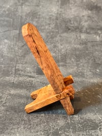 Image 2 of Cherry Burl Wood Phone Stand Handmade  Foldable, Great Gift, Phone holder 