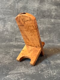 Image 3 of Cherry Burl Wood Phone Stand Handmade  Foldable, Great Gift, Phone holder 