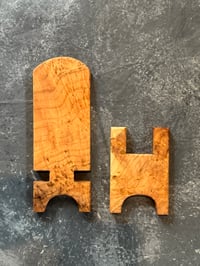 Image 5 of Cherry Burl Wood Phone Stand Handmade  Foldable, Great Gift, Phone holder 